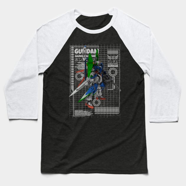 GN-001 Gundam Exia Baseball T-Shirt by gblackid